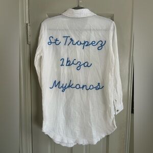 Blue Island cotton beach cover up St Tropez, Ibiza, and Mykonos XS women’s NEW